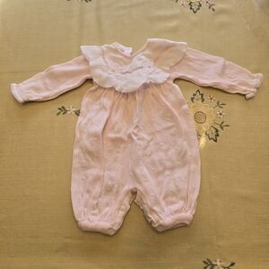 Charming Pink Ruffled Baby Footie